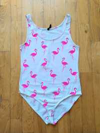 Body na ramiączkach Sinsay M, białe flamingi