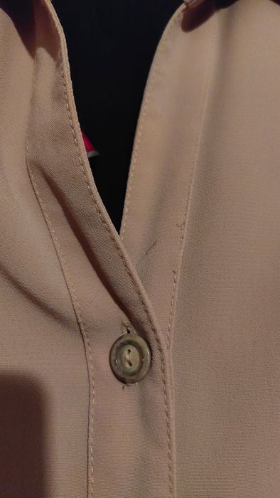 beżowa piaskowa elegancka wizytowa bluzka koszula XL Damak plussize