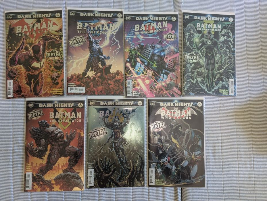 Batman metal 1-7 wszystkie orgin story pierwszy druk okładka foil nm