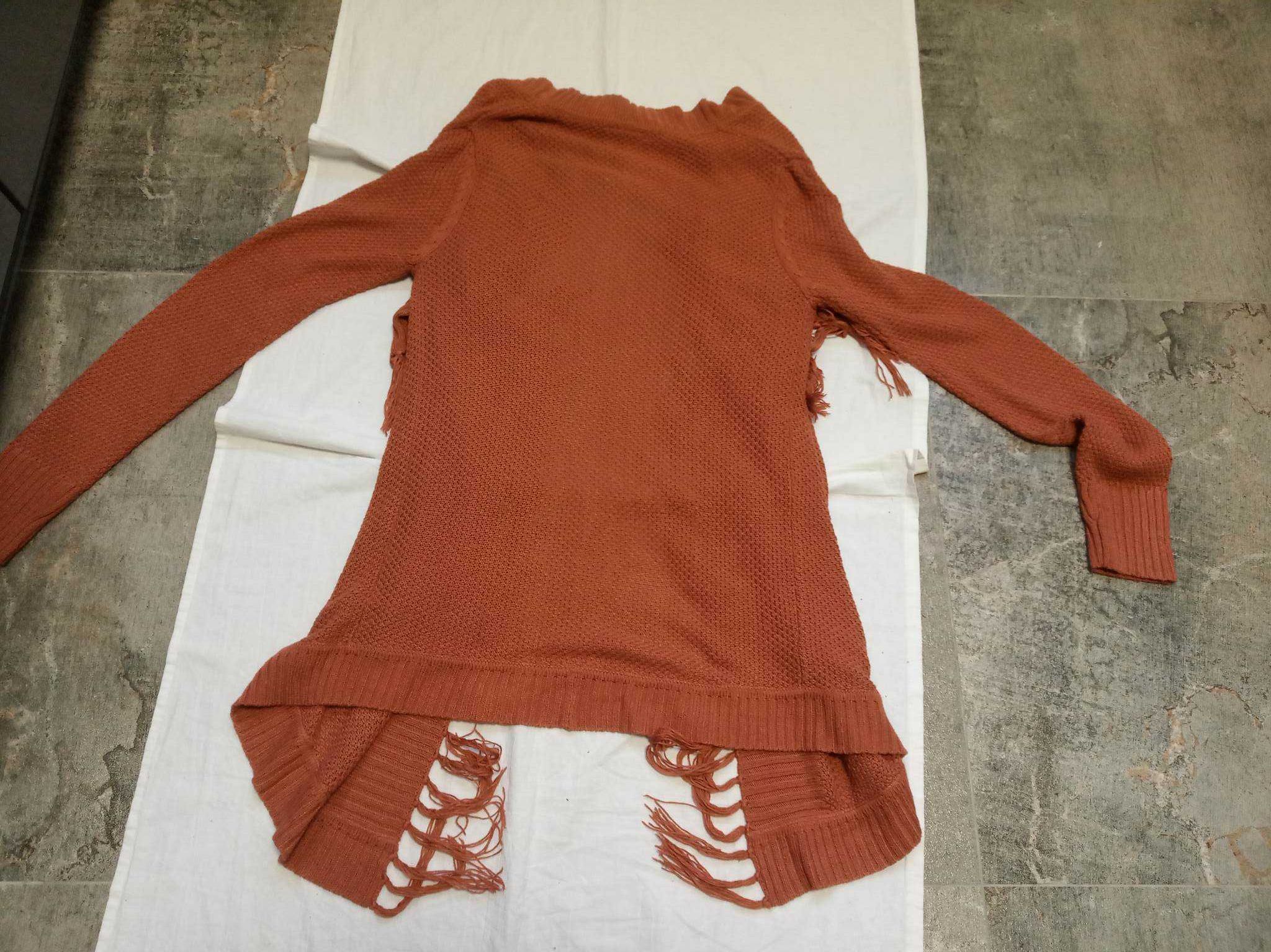 Kardigan blezer sweter damski w stylu folk frędzle - S - L -"Topshop".