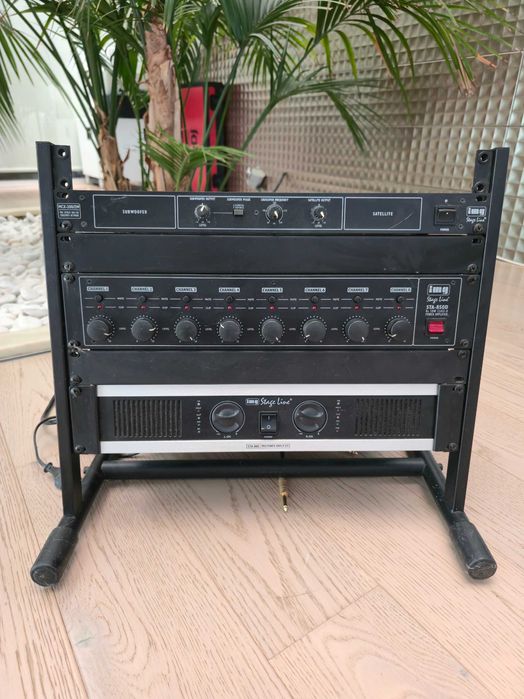 Conjunto de Amplificadores Profissionais + Crossover – IMG Stage Line