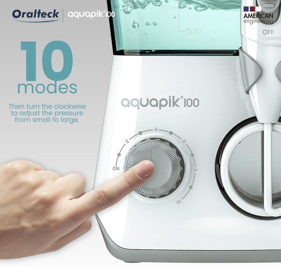 AQUAPIK 100 irygatorów do ust i nosa z 8 wielofunkcyjnymi dyszami