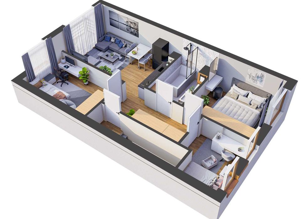 Mieszkanie 58,07 m2  4 pokoje. oś. Makowe K.S Noteć