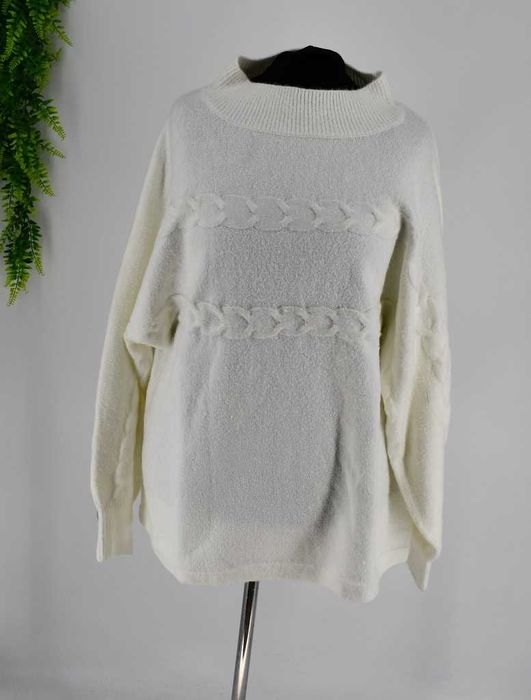 Cieplutki, kremowy sweter Bodyflirt 52/54