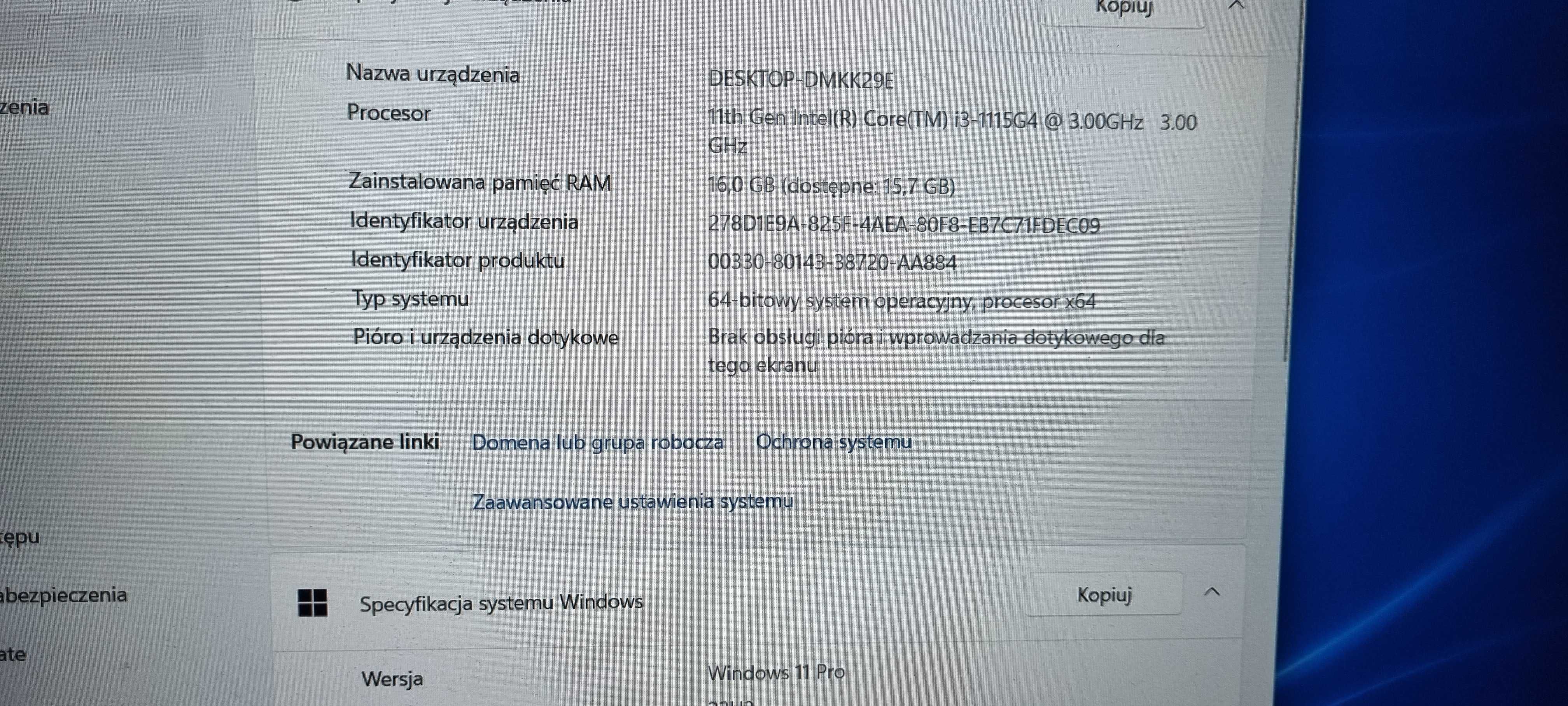 Dell vostro 3510 Gawarancja do Listopada 2025