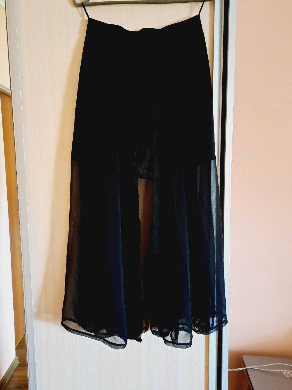 Прозрачная юбка с шортами, размер XS-S.