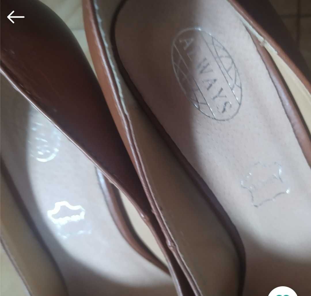 Buty damskie, czółenka rude r 37