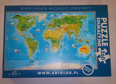 Puzzle edukacyjne 260 Mapa Świata