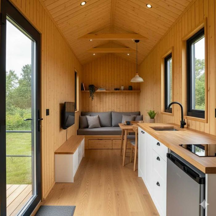 Tiny House de  Madeira 6,5x3m – Nova, Chave-na-Mão