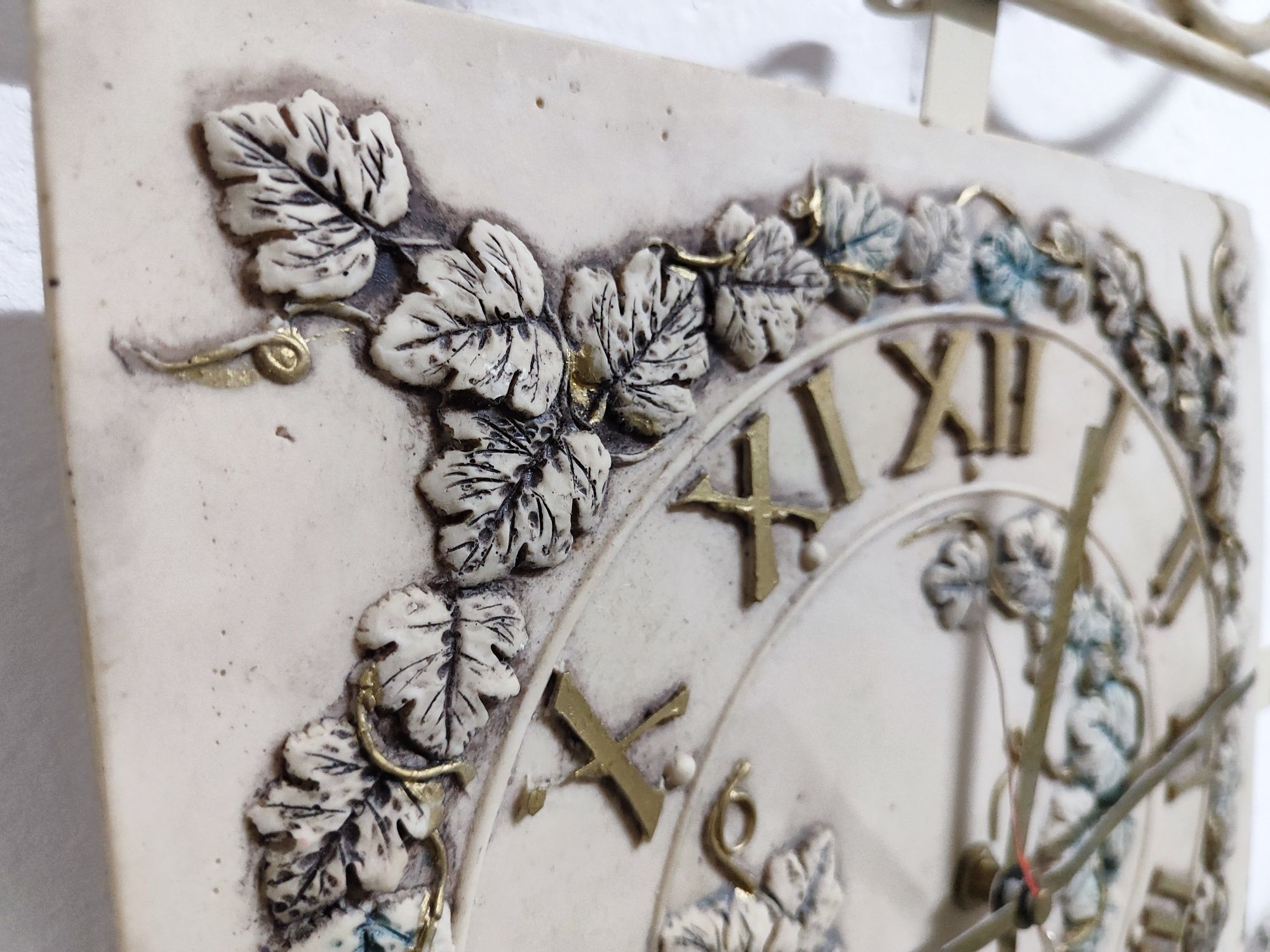 Zabytkowy kwadratowy zegar ścienny włoski Orologio Qvadratonny