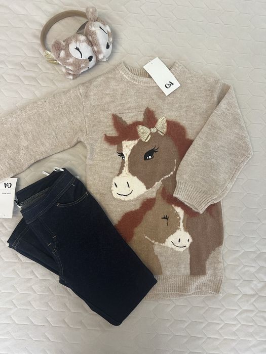 Гарний набір Світшот кофтинка лосінки комплект для дівчинки 6-7 р. C&A