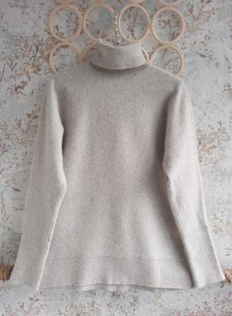 Кашемировый свитер водолазка 100% кашемир rachel zoe свет серого цвета