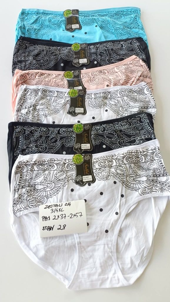 6x majtki plus size, bambusowe, rozmiar 3/4 XL