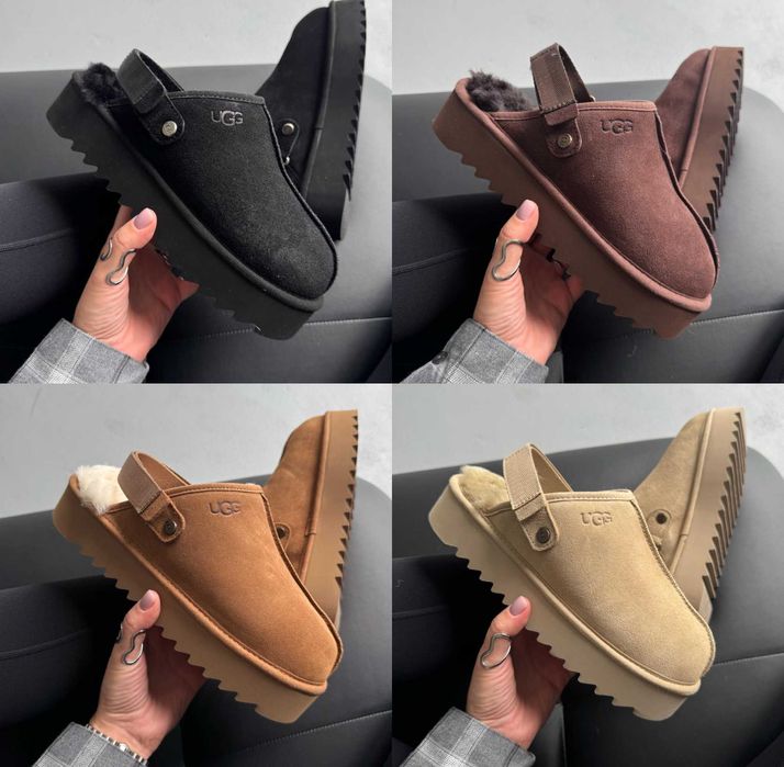 Женские тапочки UGG Lanah Clog Platform 36-41 Сандалии! Натур Овчина!