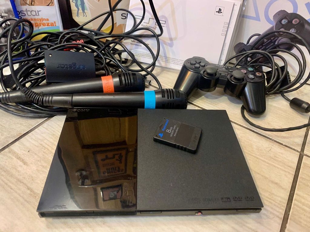 PlayStation 2, karaoke, 3gry, jak nowe.