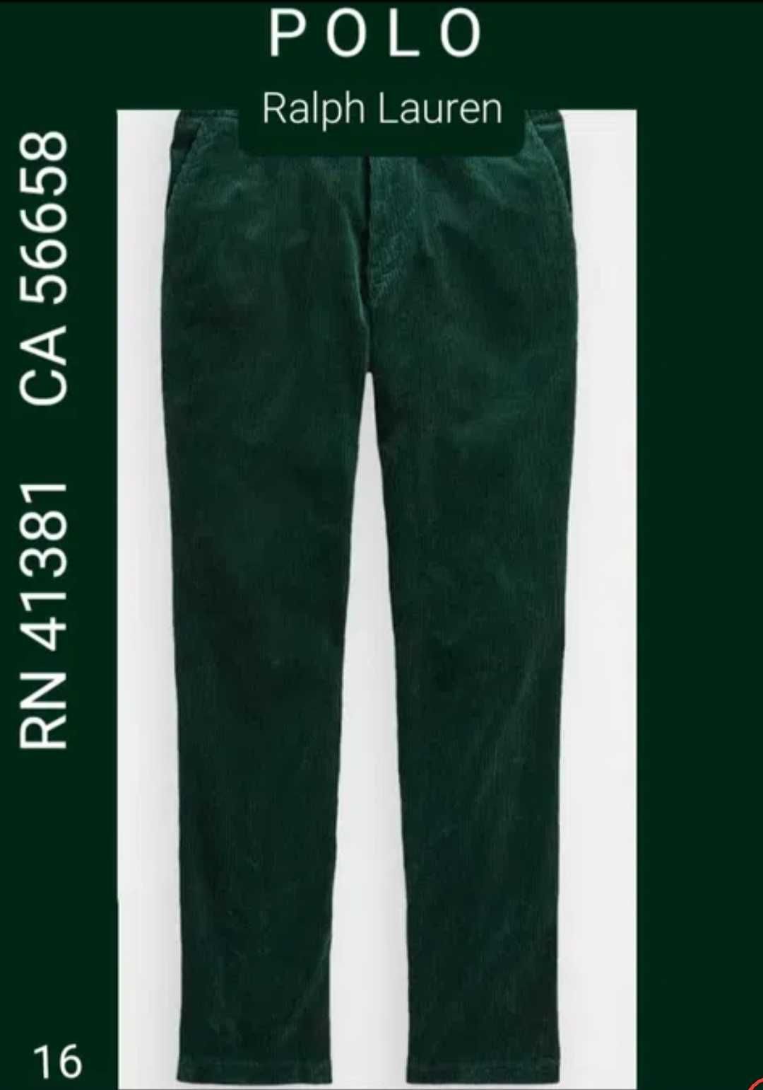 XS S Ralph Lauren sztruksowe spodnie zielone szmaragdowe old money