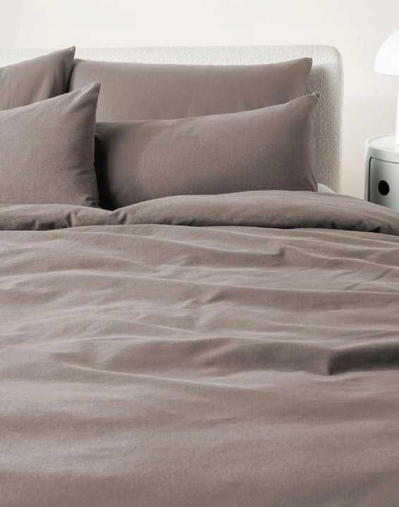 Poszwa na kołdrę z flaneli Taupe Westwing Collection S 160 x D 200 cm