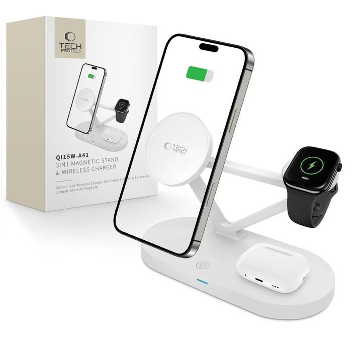 Ładowarka Bezprzewodowa 3w1 Tech-Protect DO iPhone, AirPods i Apple