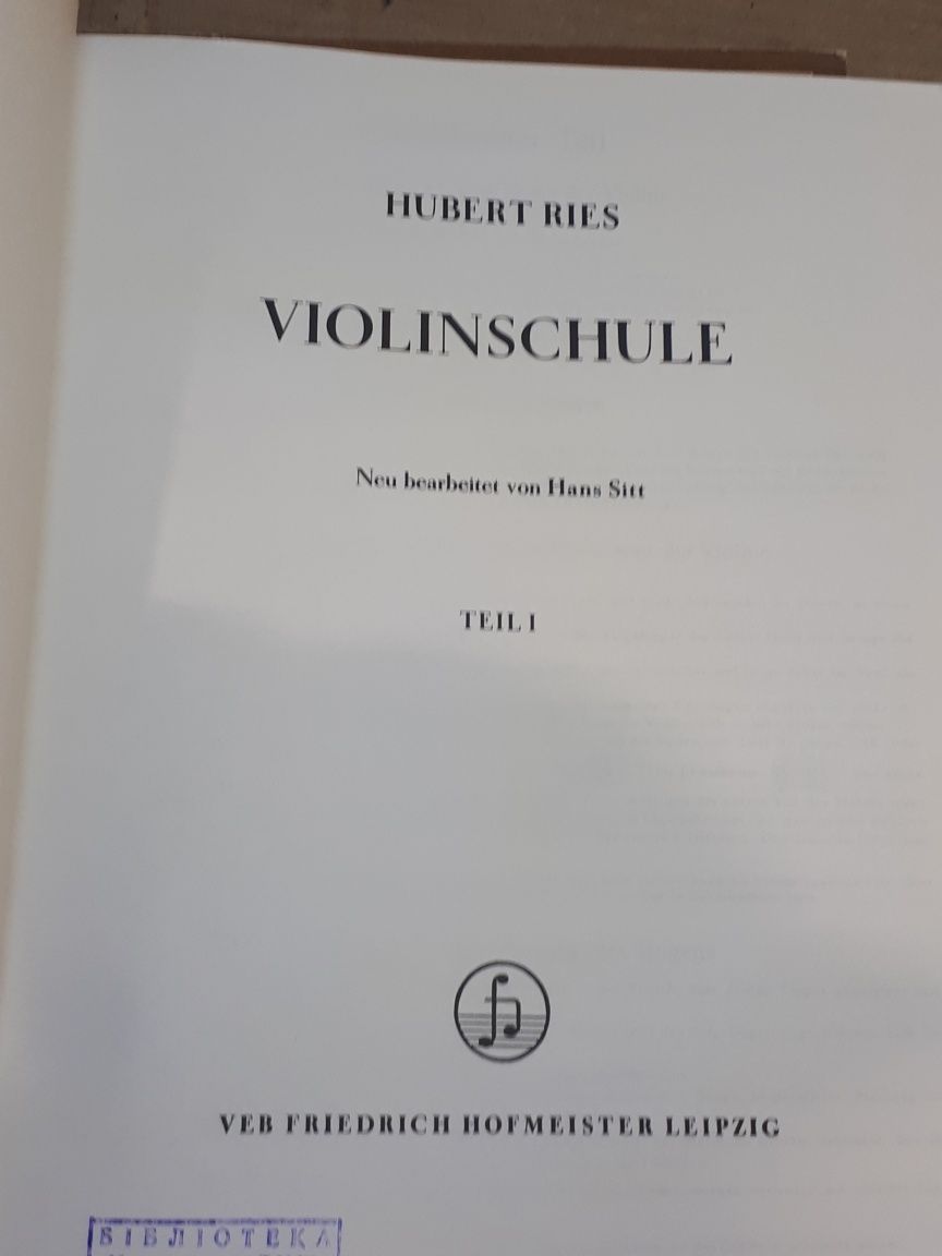 Ноты для Скрипки
Hubert Ries
Hormeister Schulwerke
Violinschule
Том 1