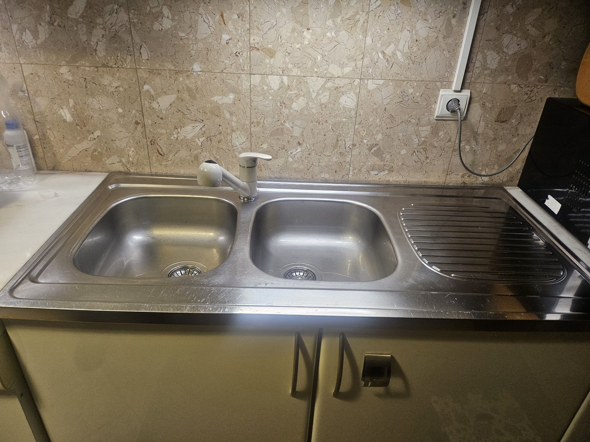 Lava Louça em Inox Bancada Rodi Cuba dupla com escorredor