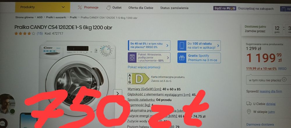 Nowa pralka Candy