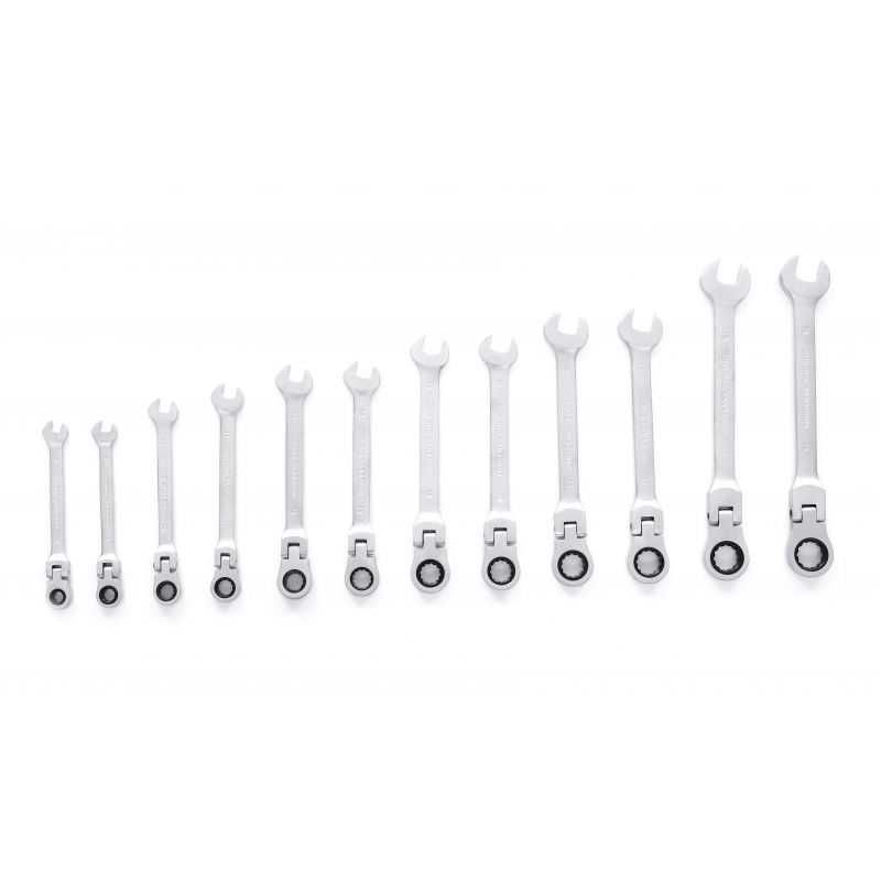 KRAFT&DELE Klucze Płasko Oczkowe Z Grzechotką Łamane 8-19mm KD11304