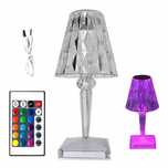 Lampka Nocna Led Dotykowa Rgb Diament Kryształowa Z Pilotem 16 Kolorów