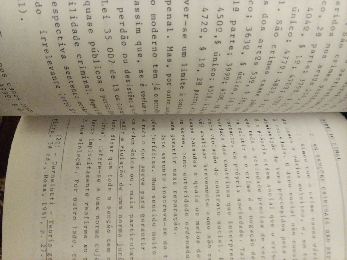 Textos /relações económicas internacionais; de direito penal e apoio