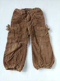 Sztruksowe spodnie ze ściągaczami, H&M 98