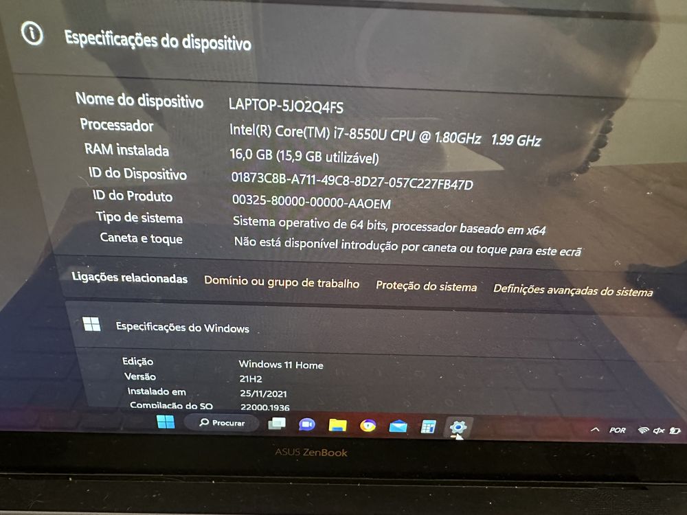 Portátil Asus Zenbook UX490UAR 16GB