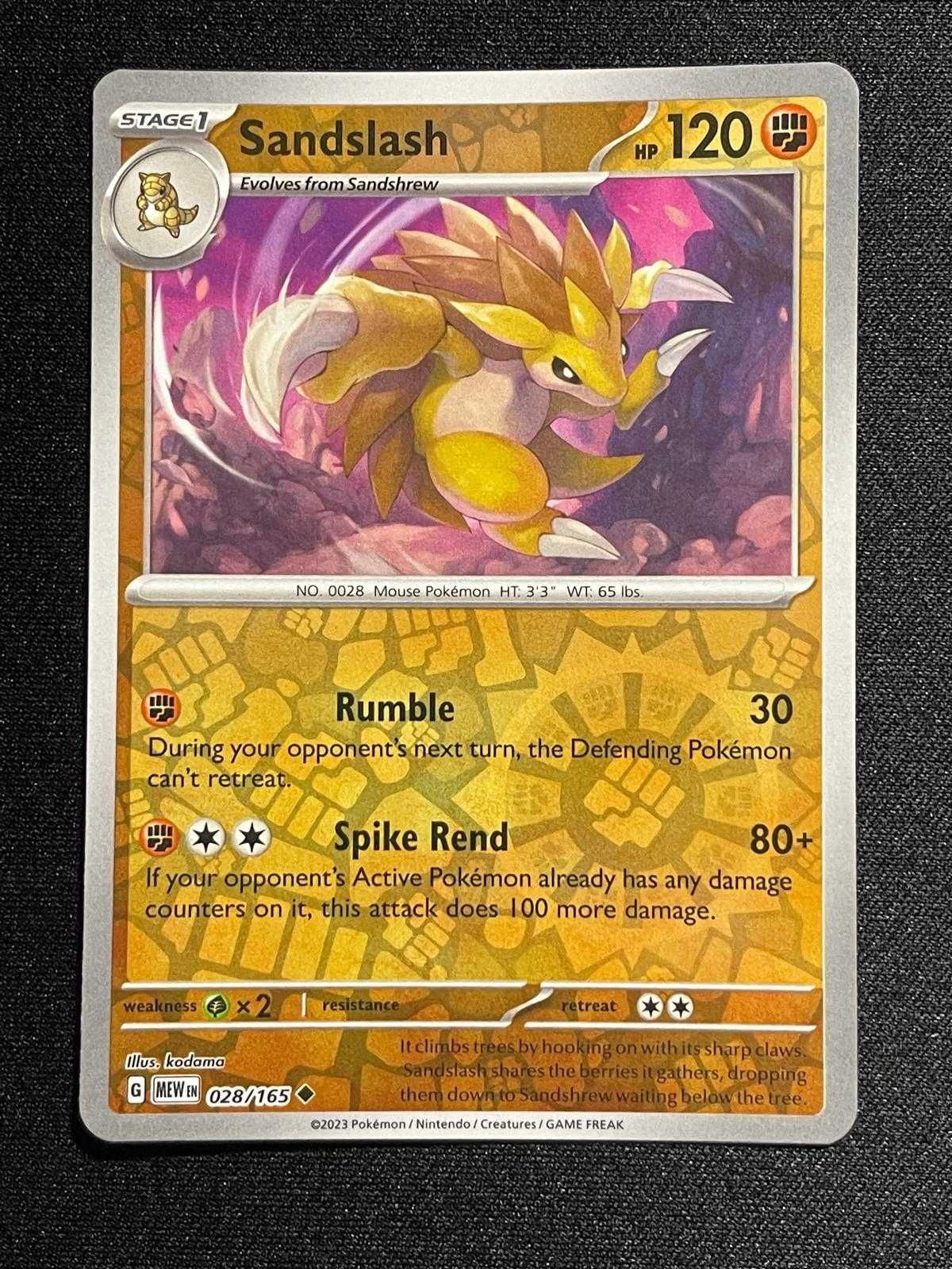 Carta Pokémon Sandslash 28/165 Scarlet & Violet 151