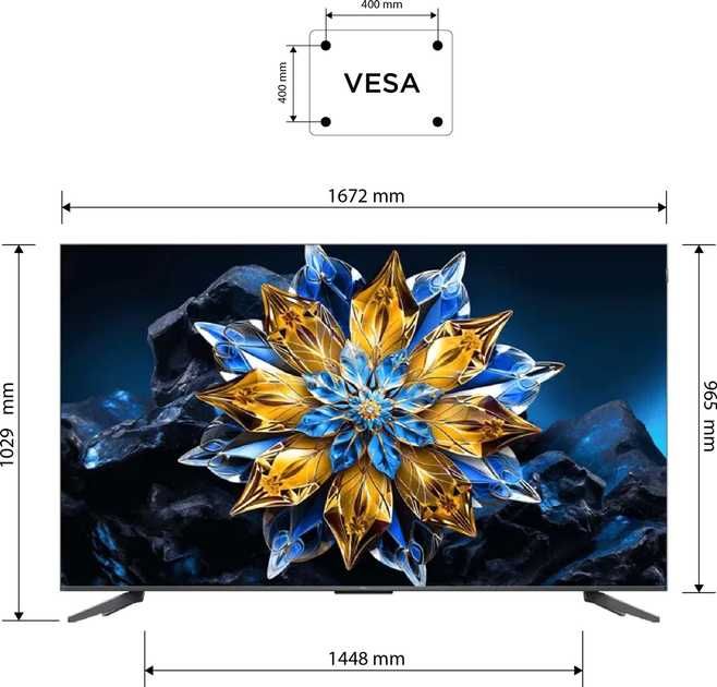 Телевізор TCL QLED  75C61B PRO (C655 Pro)