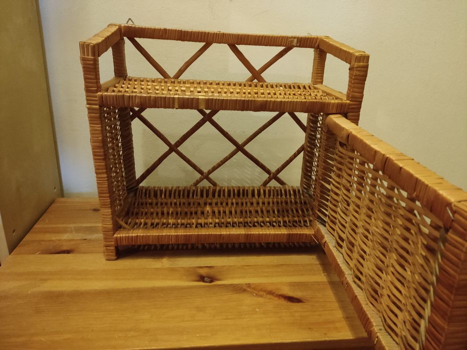 Wiklina koszyki szafka zestaw 6 sztuk