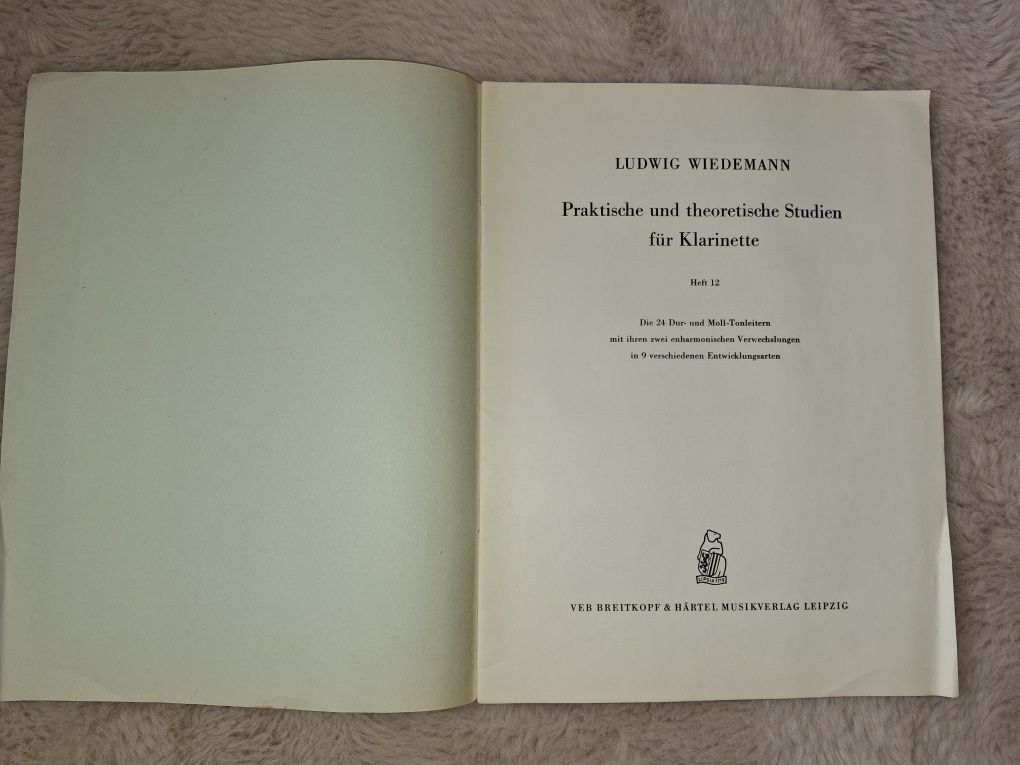 Ludwig Wiedemann Klarinetten Studien Heft 12 nuty na klarnet edition B