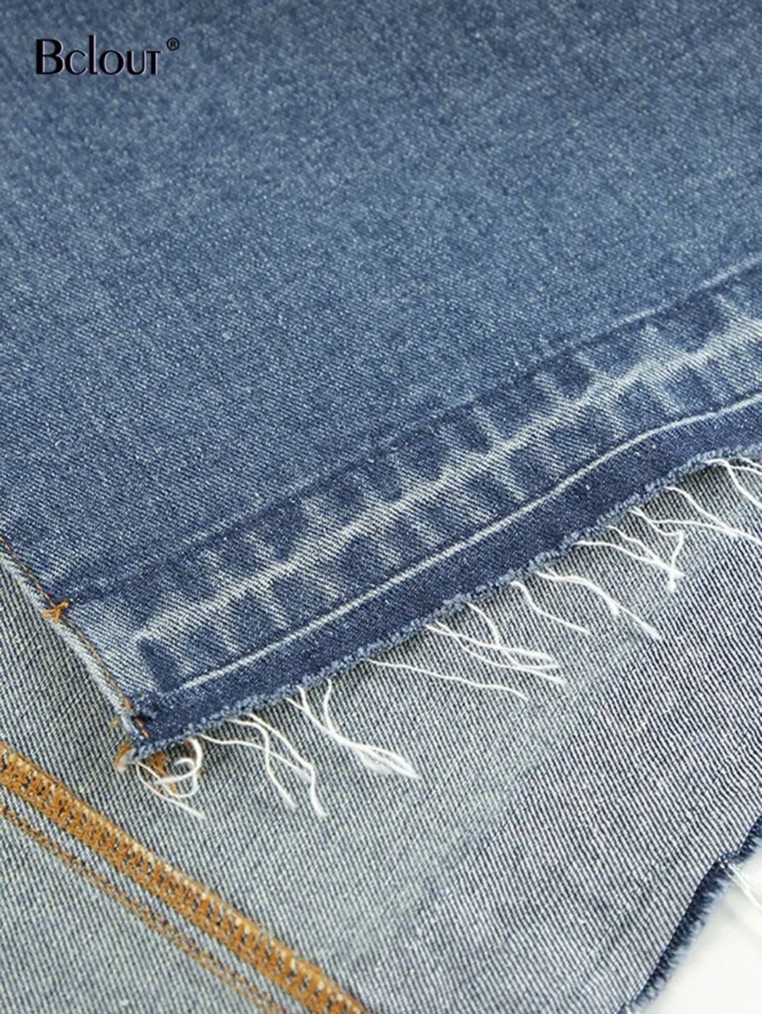 Spódnica jeans dżinsowa długa z rozcięciem