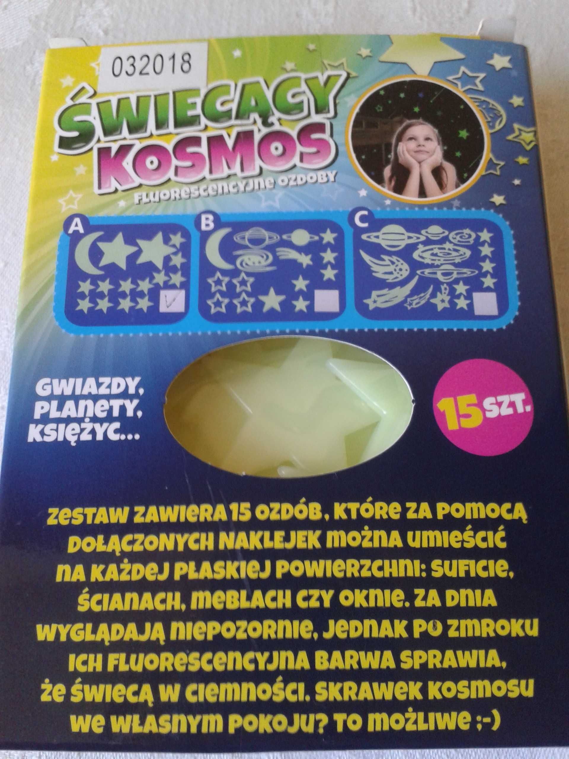 Świecący kosmos 15 elementów ozdób