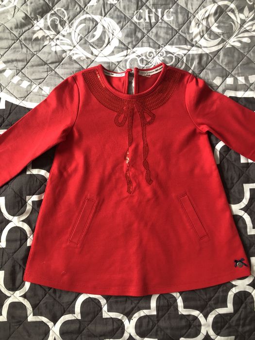 Bluzka tunika sweterek czerwona świąteczna Jasper Jconran rozmiar 110