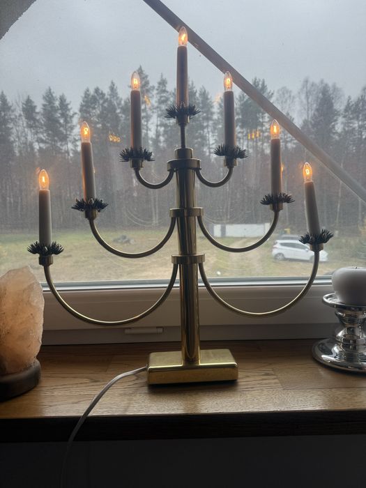 Świecznik adwentowy mosiadz na prąd prezenty