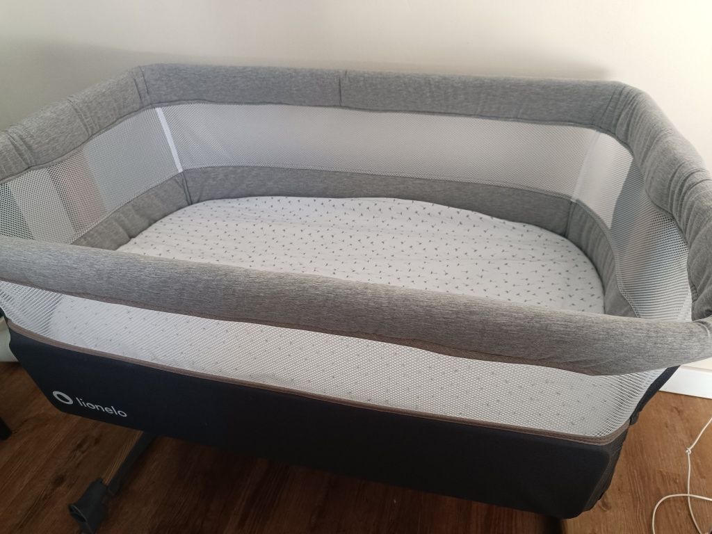 Łóżeczko dostawne lionelo Leonie Grey Stone