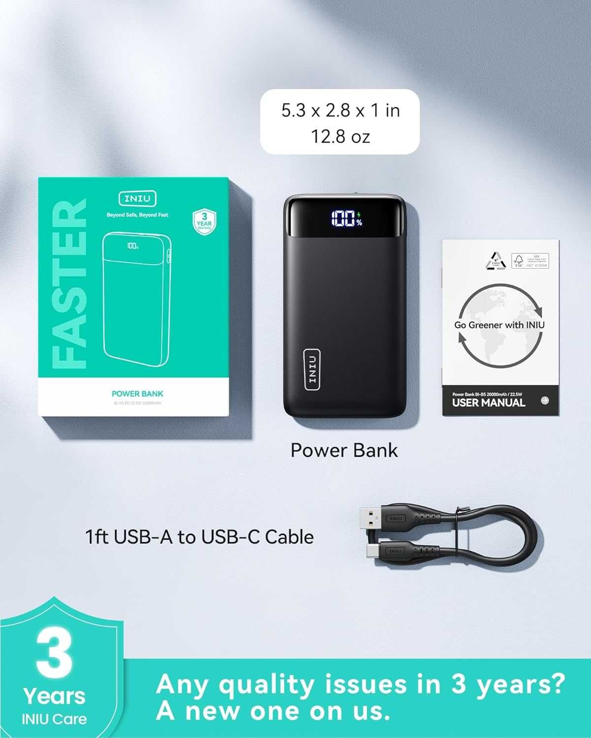 Powerbank INIU 20000 mAh czarny