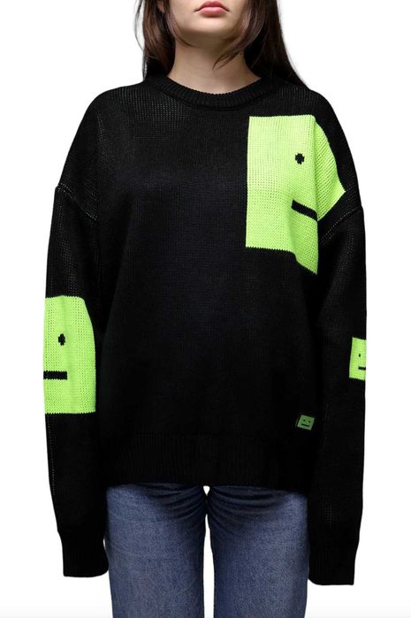 Светр Acne Studios Animation Pop Face Crewneck Sweater Black Green