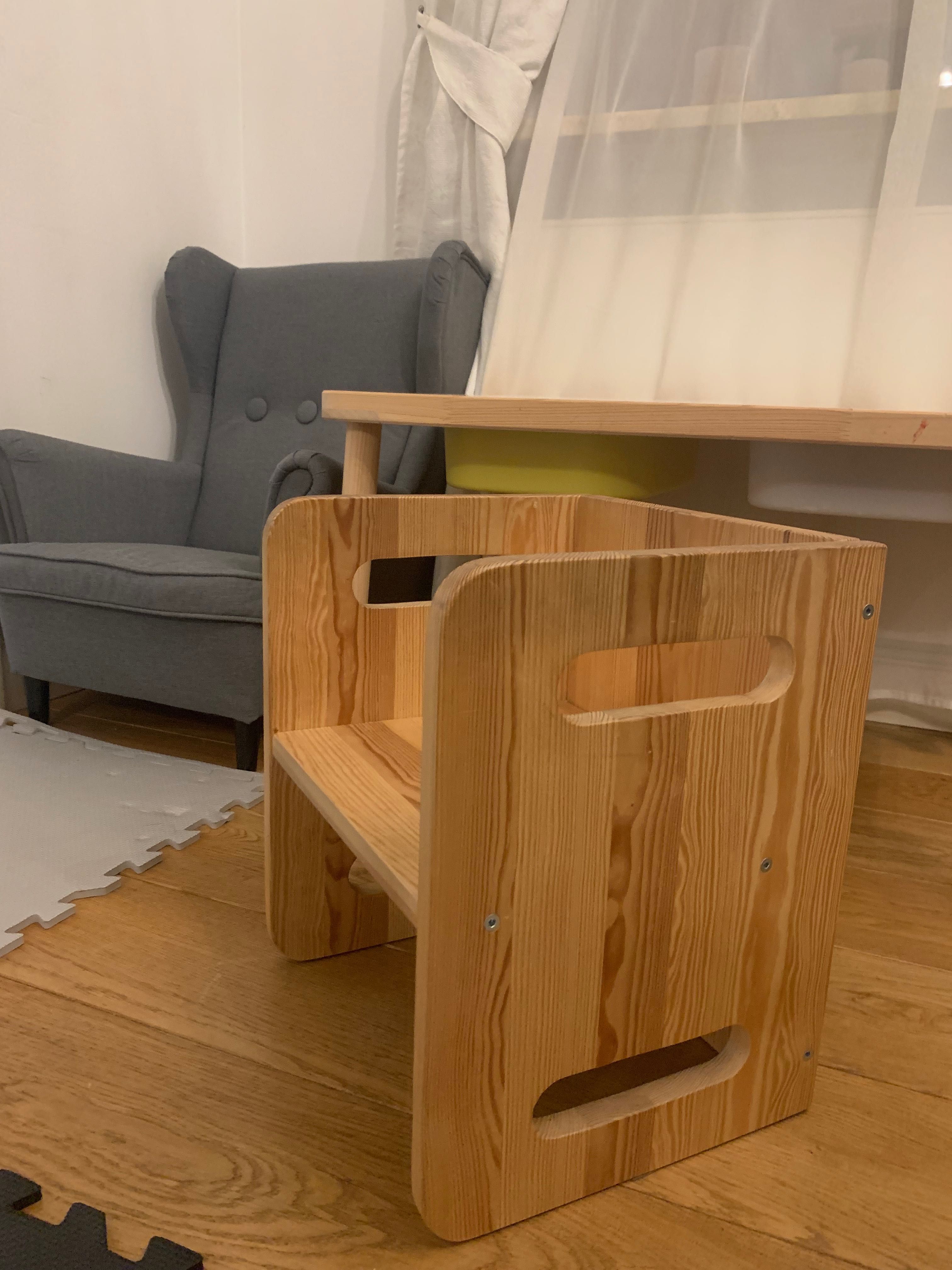 Krzesełko montessori CUBE CHAIR dziecięce drewno