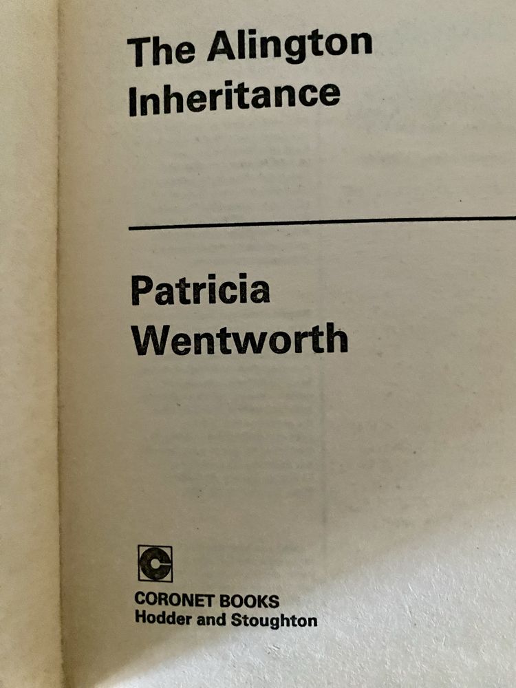 Patricia Wentworth. The Alington Inheritance