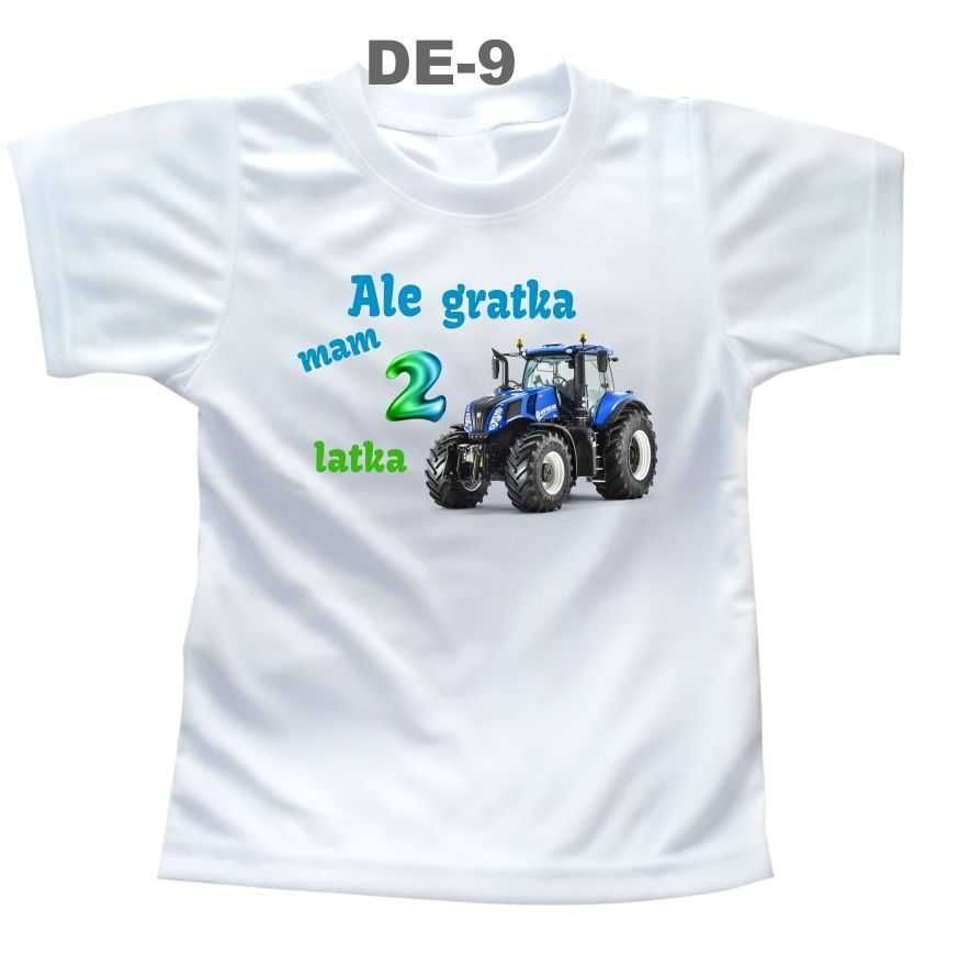 Koszulka na Urodziny 2 lata traktor Ursus Zetor John Deere New Holland