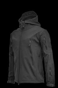 Тактична куртка  Softshell  на флісі Чорна XL Мультикам  XL