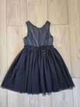 Sukienka H&M elegancka tiulowa granatowa podszewka rozm. 134