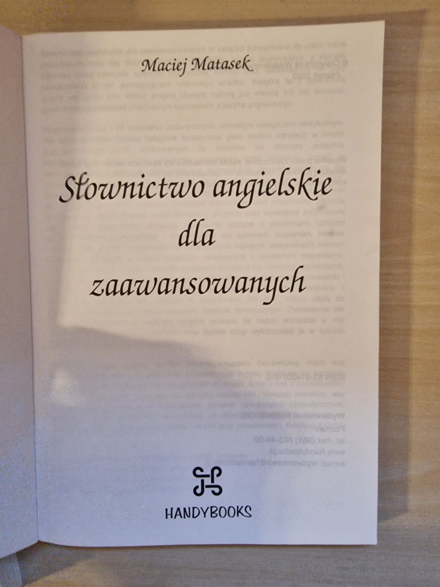 Słownictwo angielskie dla zaawansowanych Maciej Matasekk