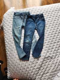 2x Spodnie jeansy rurki dziewczynka 104 h&m