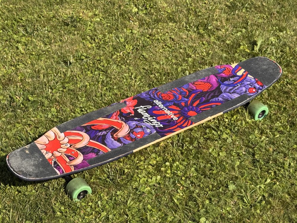 Longboard Alternative Flamingo Medium Nowe Łożyska Super Stan