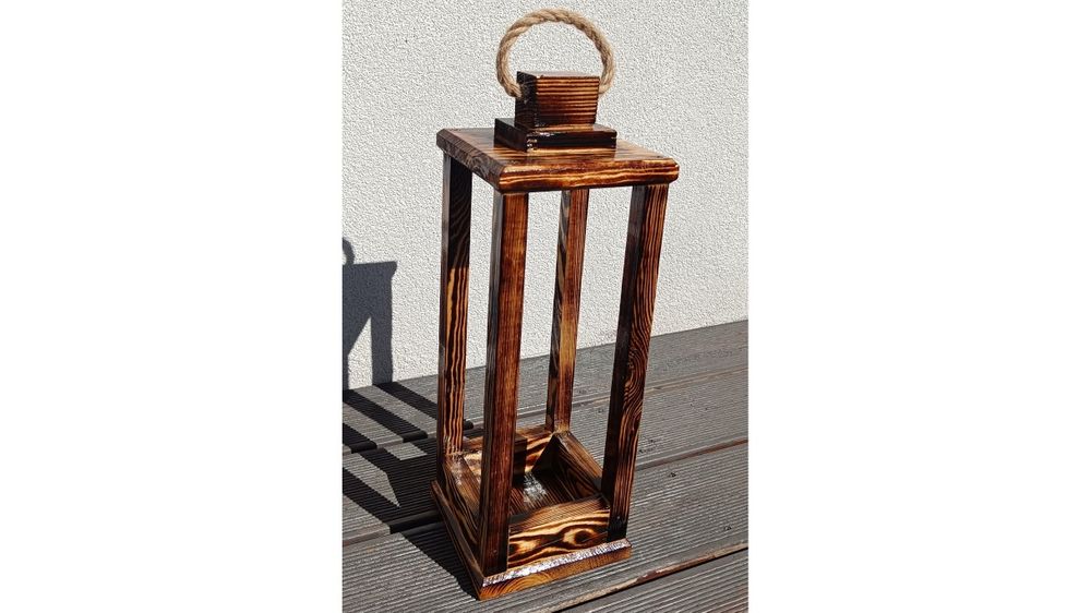 Latarenka lampion drewniany 40 Opal